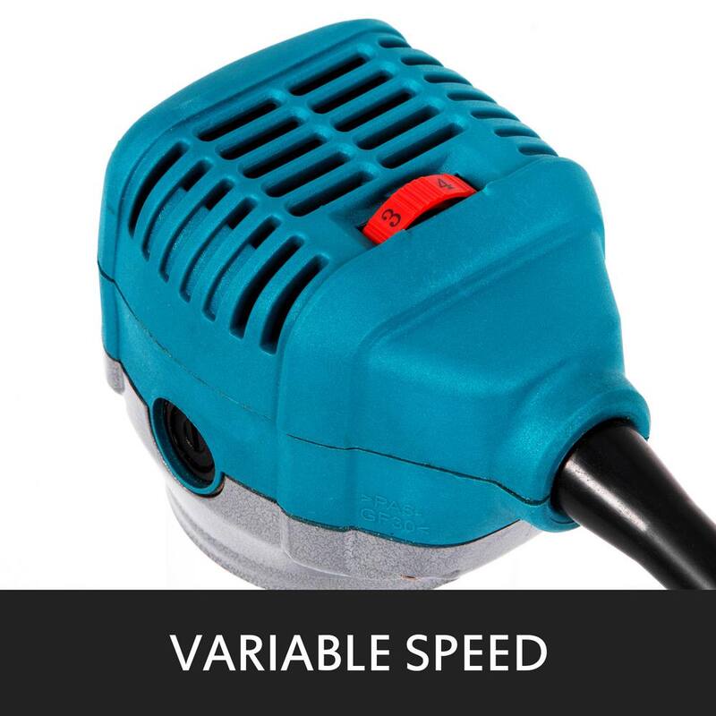 Enrutador compacto de 1.25 HP con base fija y velocidad variable para kit de enrutador de madera para trabajos de carpintería y fabricación de muebles - KCJSCMGXBJ3JT0001V1