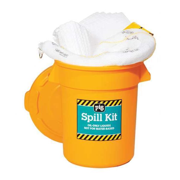 Pig Spill Kit, 13 gal Volume Absorbed per Kit, 20 gal Capacity, Can, Yellow, 30 - KIT4300
