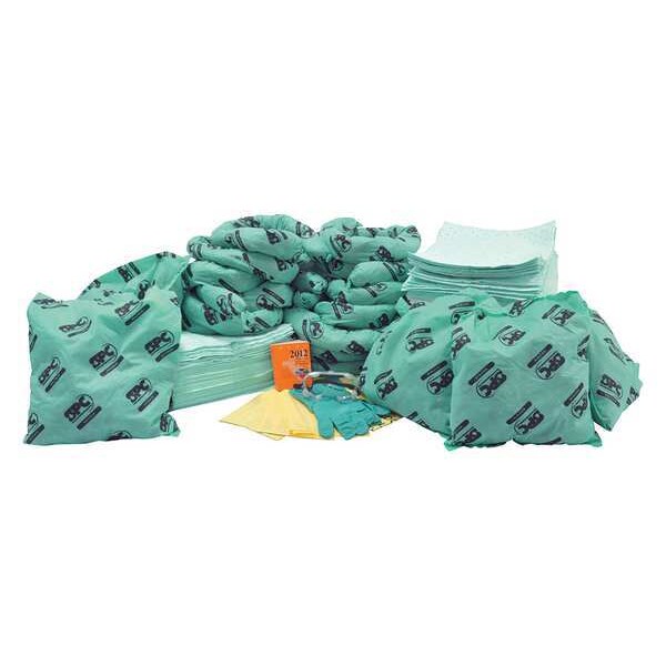 Brady Spill Kit Refill, 63 gal Volume Absorbed per Kit, 65 gal Capacity, Refill, Green - SKH65-R