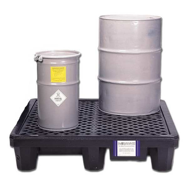 Ultratech Spill Pallet, 66 gal Spill Capacity, 4 Drums, 3,000 lb Load Capacity, Polyethylene - 1112