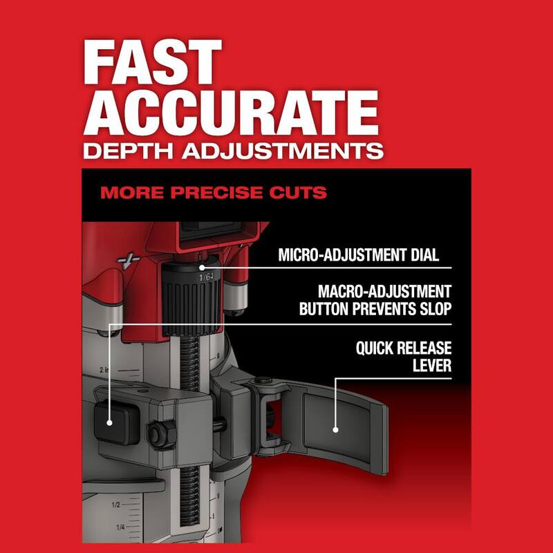 Enrutador compacto inalámbrico Milwaukee M18 FUEL de 18 voltios de iones de litio sin escobillas, sierra de calar y lijadora de banda - 2723-20-2737-20-2832-20