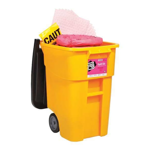 Pig Spill Kit, 34 gal Volume Absorbed per Kit, 50 gal Capacity, Can, Black/Yellow, 91 - KIT366