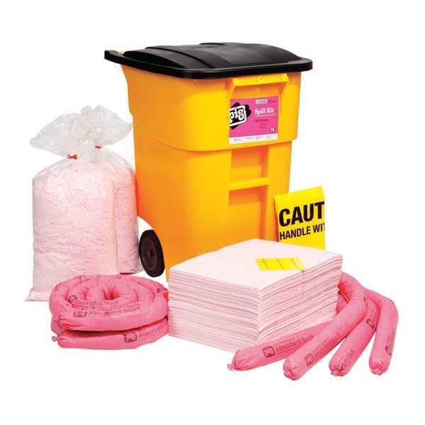 Pig Spill Kit, 34 gal Volume Absorbed per Kit, 50 gal Capacity, Can, Black/Yellow, 91 - KIT366