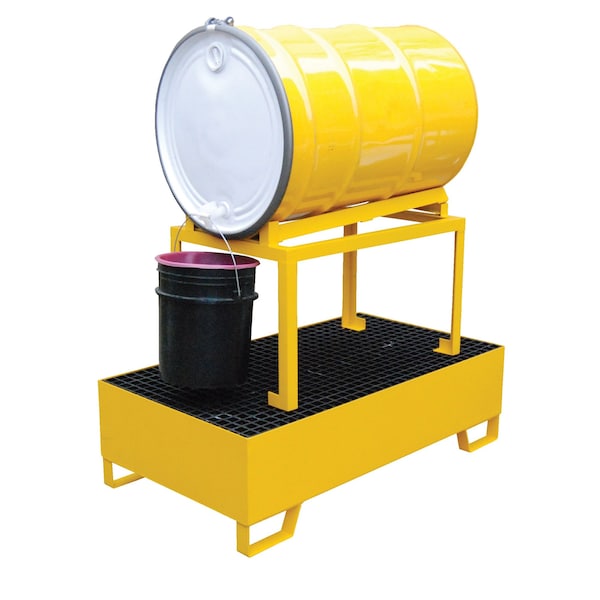 Vestil Horizontal Retention Basin, 1.2K, 1 Drum, 1 Drum, Steel - HSRB-YL-1