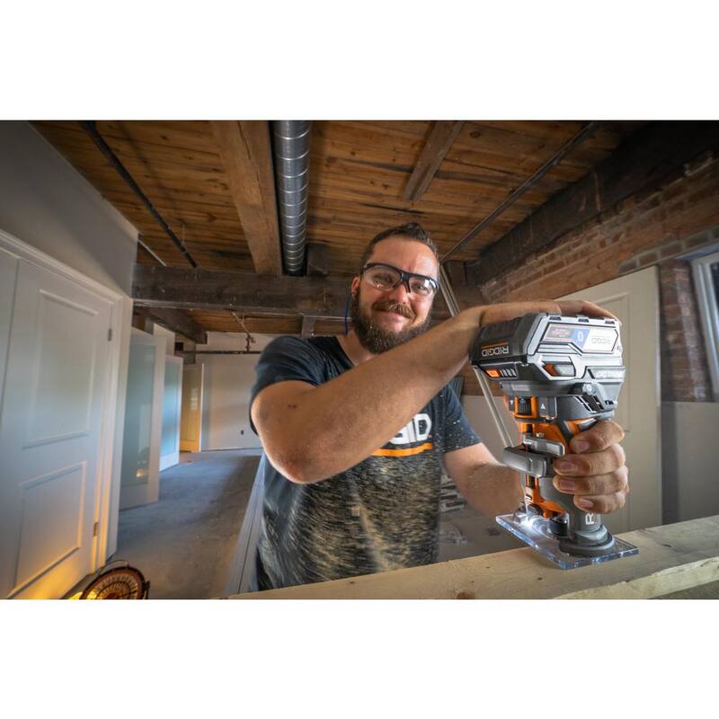 Juego de Combo de 2 Herramientas RIDGID 18V OCTANE Brushless Inalámbricas con Router de Base Fija Compacto y Lijadora de 3 Velocidades de 1/4 de Hoja (Solo Herramientas) - R860443B-R86064B