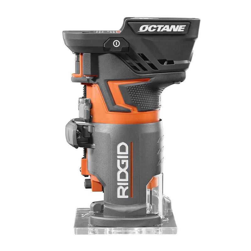 Juego de Combo de 2 Herramientas RIDGID 18V OCTANE Brushless Inalámbricas con Router de Base Fija Compacto y Lijadora de 3 Velocidades de 1/4 de Hoja (Solo Herramientas) - R860443B-R86064B