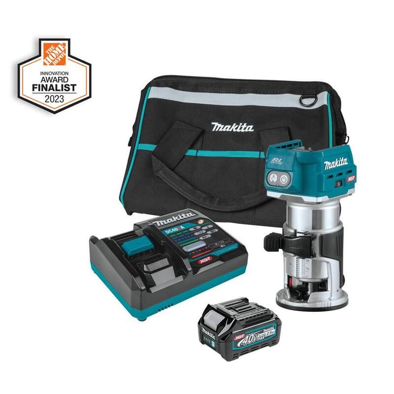 Kit de enrutador compacto inalámbrico sin escobillas Makita 40V max XGT, 2.5Ah - GTR01D1