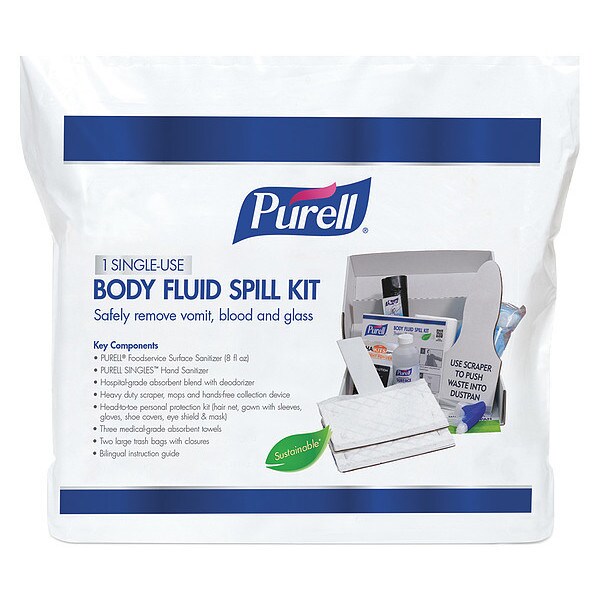 Purell Spill Kit, 1 gal Volume Absorbed per Kit, 2 gal Capacity, Bag, White, 11 - 3841-16-ECO