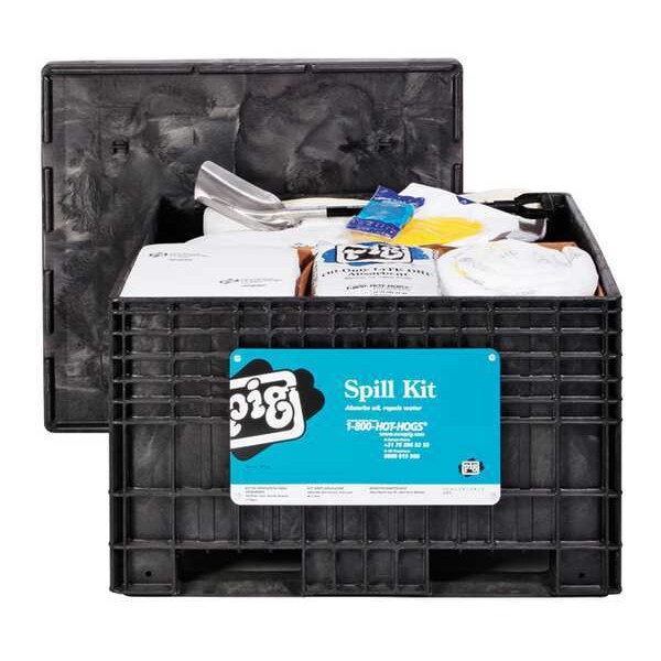 Pig Spill Kit, 119 gal Volume Absorbed per Kit, 261 13/16 gal Capacity, Chest, Black, 250 - KIT418