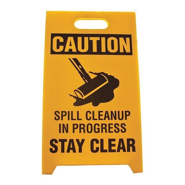 Enpac Spill Caution Sign, High Visibility, 20" H - ENP SPILL-SIGN