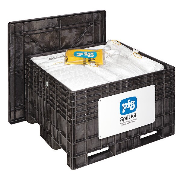 Pig Spill Kit, 127 gal Volume Absorbed per Kit, Not Applicable Capacity, Chest, Black, 216 - KIT404-03