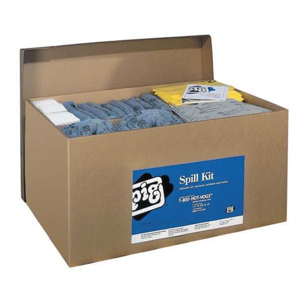 Pig Spill Kit Refill, 143 gal Volume Absorbed per Kit, Not Applicable Capacity, Box, Blue/Gray, 501 - KITR204
