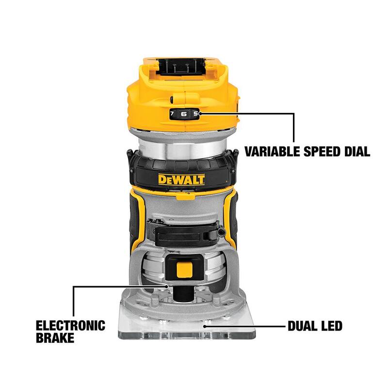 enrutador sin cable y sierra reciproca compacta de 20V MAX XR de DEWALT con tecnología de iones de litio (solo herramientas) - DCW600BW387