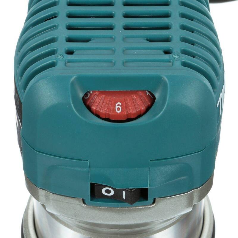 Enrutador compacto con base fija de 6.5 amperios y 1-1/4 HP de Makita con accesorio de extracción de polvo, RT0700C, RT0701C, XTR01 - RT0701C195559-1