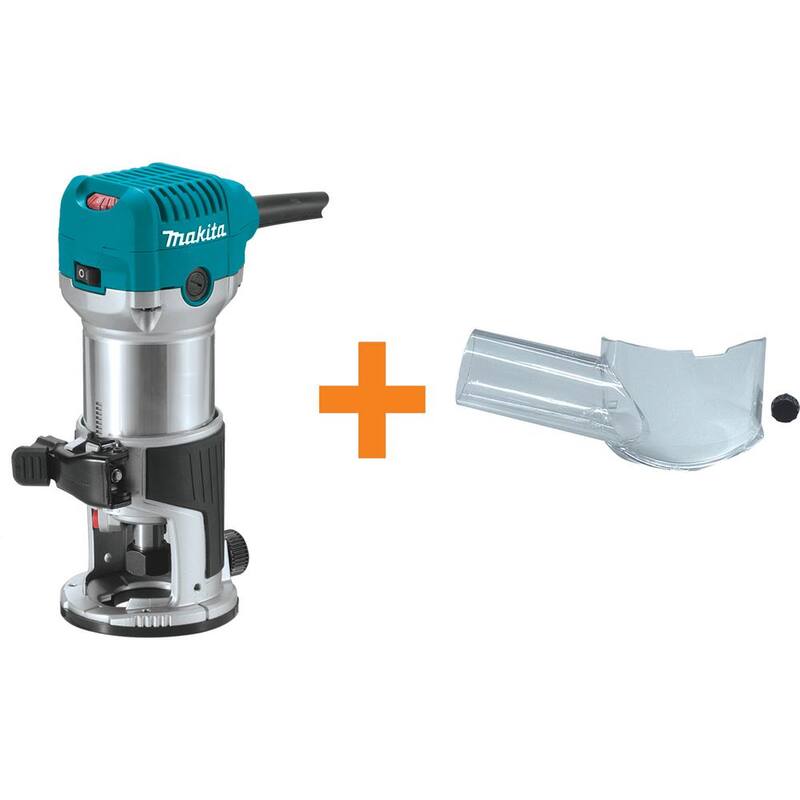 Enrutador compacto con base fija de 6.5 amperios y 1-1/4 HP de Makita con accesorio de extracción de polvo, RT0700C, RT0701C, XTR01 - RT0701C195559-1