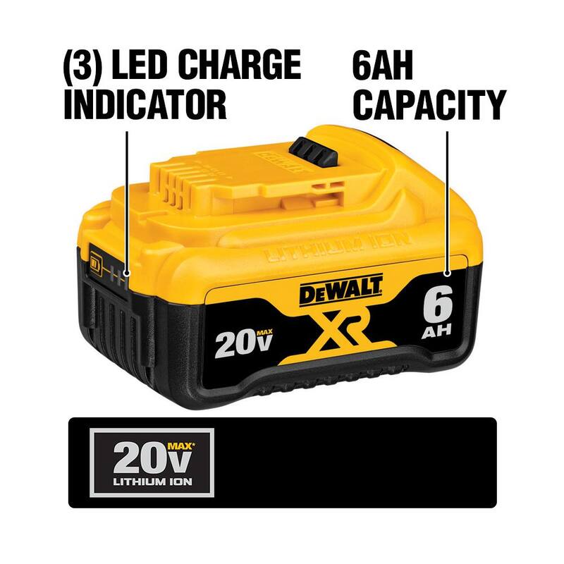 Enrutador de base fija compacto inalámbrico DEWALT 20V MAX XR, (1) Batería 20V 6.0Ah, (1) Batería 20V 4.0Ah y (1) Batería 2.0Ah - DCB346-3WCW600B