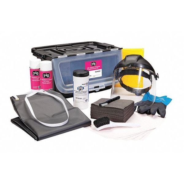 Pig Spill Kit, 16 oz Volume Absorbed per Kit, Not Applicable Capacity, Box, Black, 59 - CLN1001