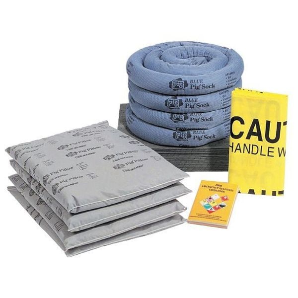 Pig Spill Kit Refill, 21 gal Volume Absorbed per Kit, Not Applicable Capacity, Box, Blue/Gray, 44 - RFL236