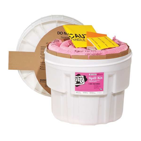 Pig Spill Kit, 11 gal Volume Absorbed per Kit, 20 gal Capacity, Drum, White, 29 - KIT311