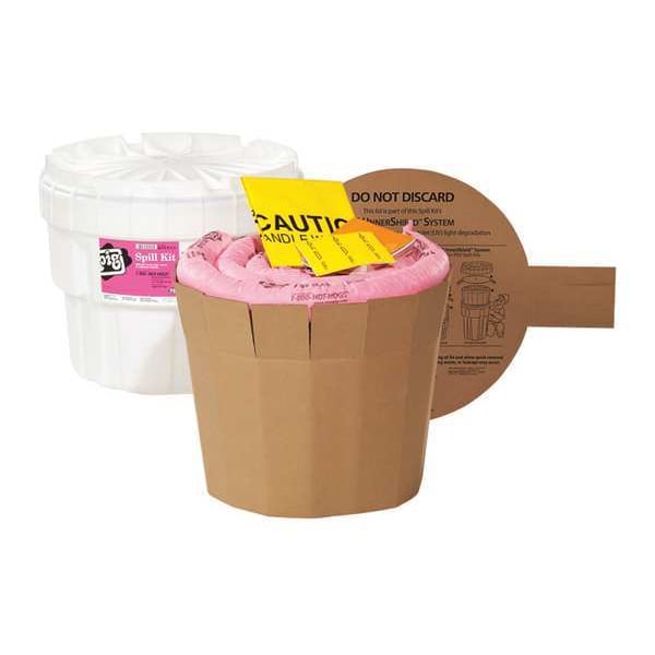 Pig Spill Kit, 11 gal Volume Absorbed per Kit, 20 gal Capacity, Drum, White, 29 - KIT311
