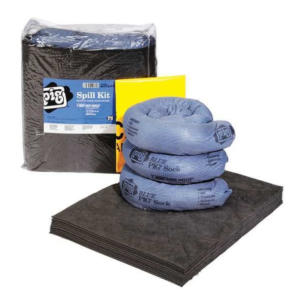 Pig Spill Kit, 5 gal Volume Absorbed per Kit, Bag, Clear, 18 - KIT274