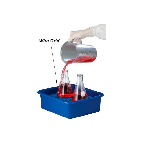 Bel-Art Bel-Art F24676-0003 Polypropylene Spill Containment Tray with Grid - 246760003