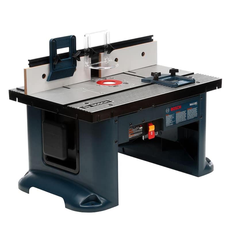 Mesa de enrutador para banco de trabajo de aluminio de 27 pulgadas x 18 pulgadas con puerto de manguera de vacío de 2-1/2 pulgadas - RA1181.