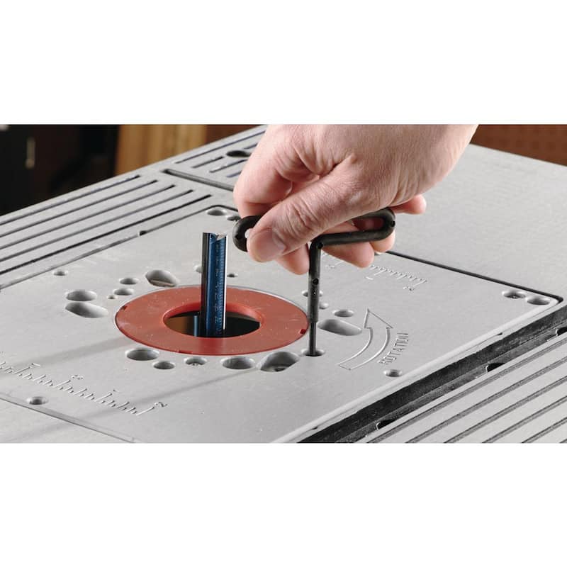 Mesa de enrutador para banco de trabajo de aluminio de 27 pulgadas x 18 pulgadas con puerto de manguera de vacío de 2-1/2 pulgadas - RA1181.