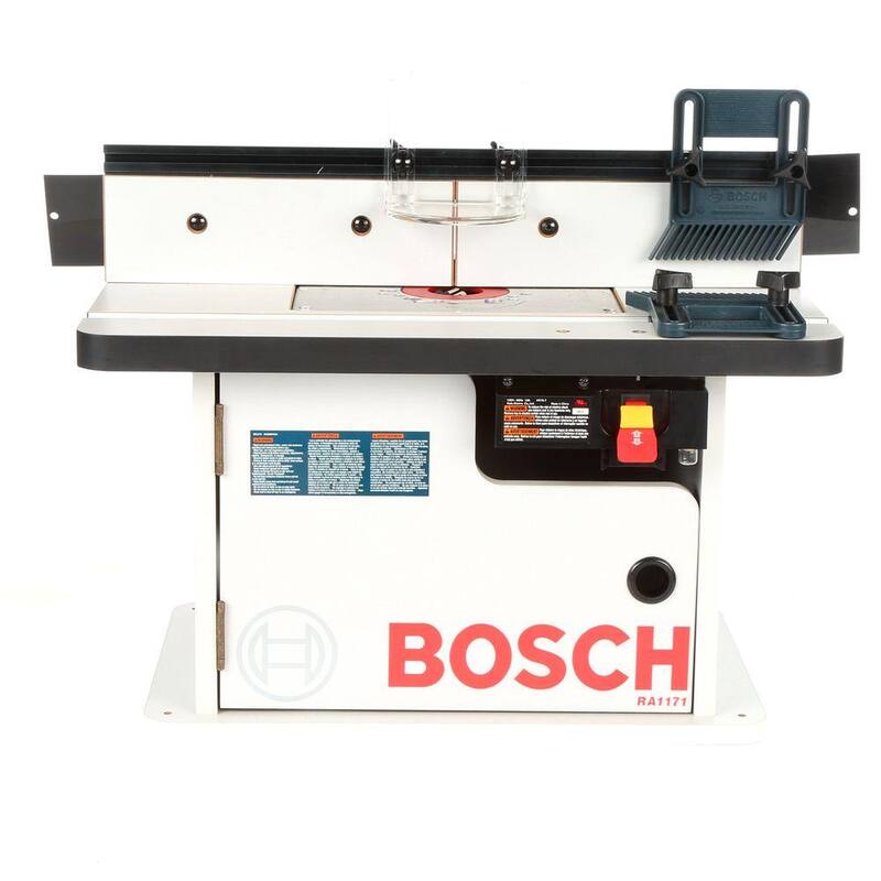 Mesa de enrutador de estilo gabinete con parte superior laminada de MDF de 25-1/2 in. x 15-7/8 in. con 2 puertos de recolección de polvo - RA1171 de Bosch