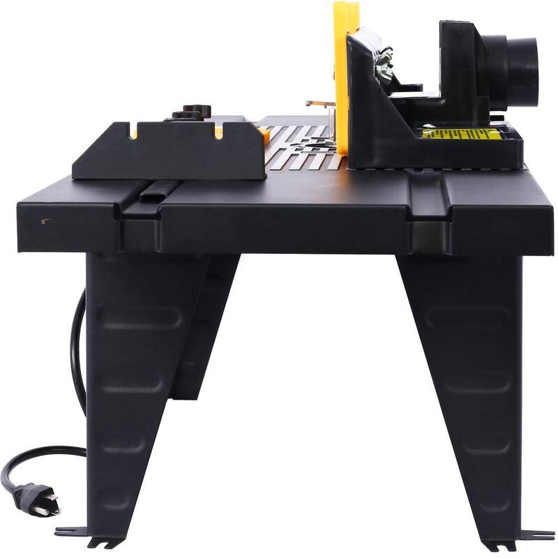 Kahomvis 34 pulg. Ancho x 13.5 pulg. Profundidad x 16 pulg. Altura Mesa de enrutador eléctrica de banco para trabajo en madera herramienta artesanal, color negro - GH-LKW4-537