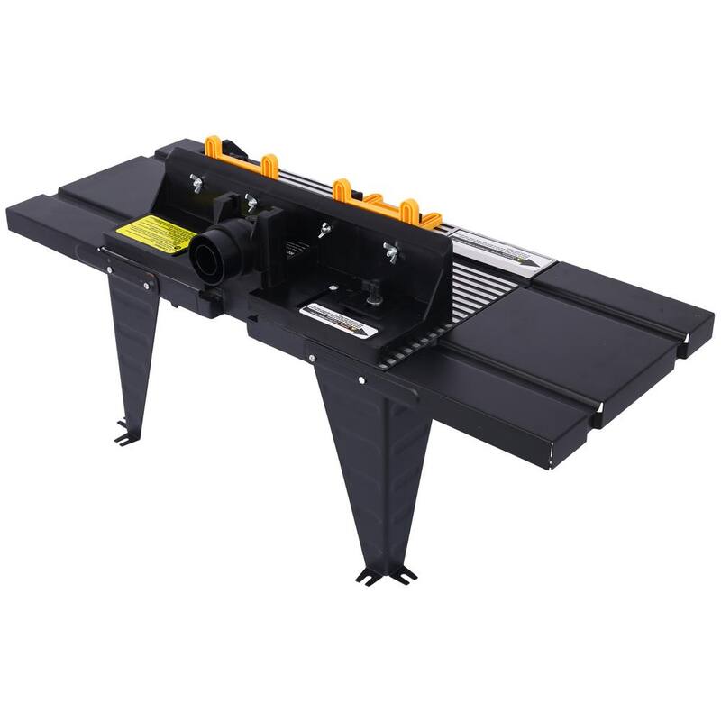 Kahomvis 34 pulg. Ancho x 13.5 pulg. Profundidad x 16 pulg. Altura Mesa de enrutador eléctrica de banco para trabajo en madera herramienta artesanal, color negro - GH-LKW4-537