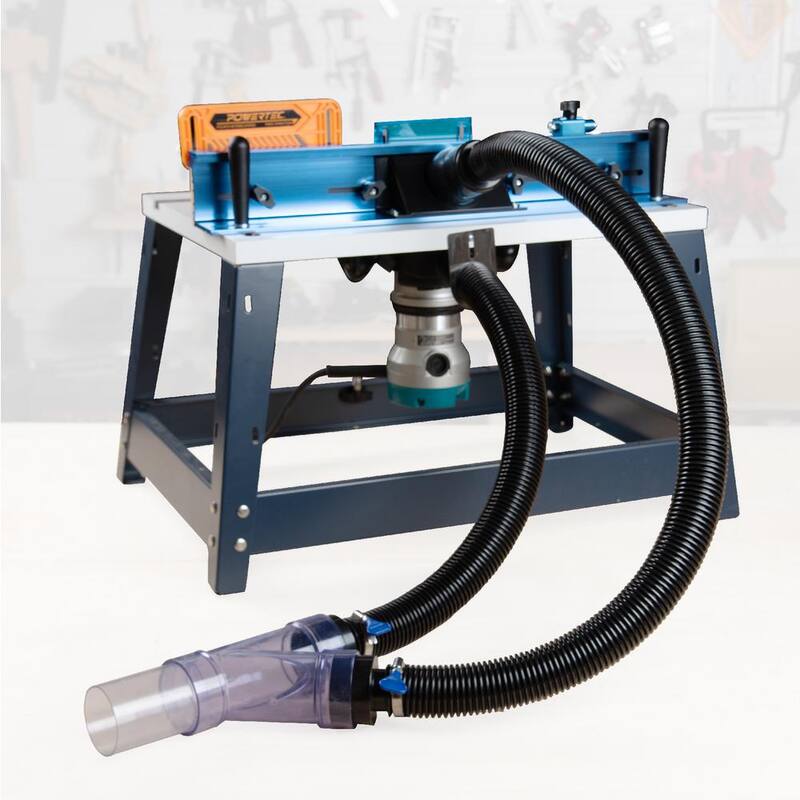 Sistema de colección de polvo para mesas de enrutador en taller POWERTEC, Serie de carpintería universal - 70331N