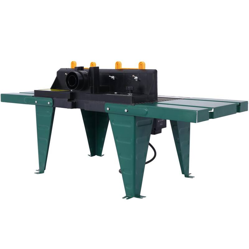 Mesa de enrutador eléctrico para banco de trabajo de madera de 34 in. de ancho x 13.5 in. de profundidad x 16 in. de altura, herramienta de carpintería artesanal, color verde - GH-LKW4-538