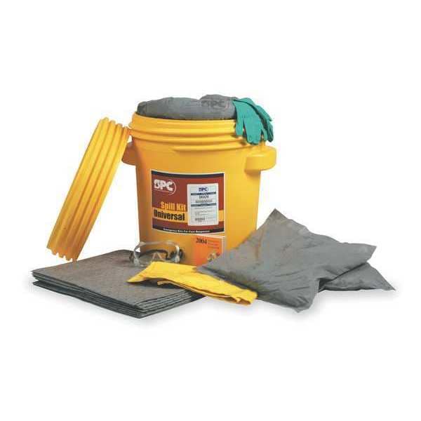 Brady Spill Kit, 16 gal Volume Absorbed per Kit, 20 gal Capacity, Drum, Yellow - SKA-20