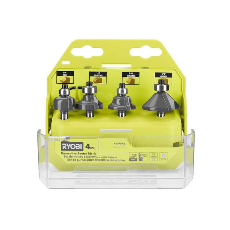 Set de Brocas Decorativas para Router RYOBI (4 piezas) - A25RS42