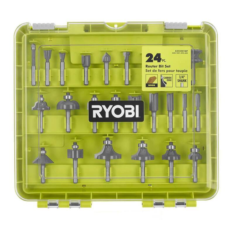 Set de 24 piezas de brocas para router RYOBI con set de 15 piezas de brocas de carburo de vástago - A252401-A25R151.