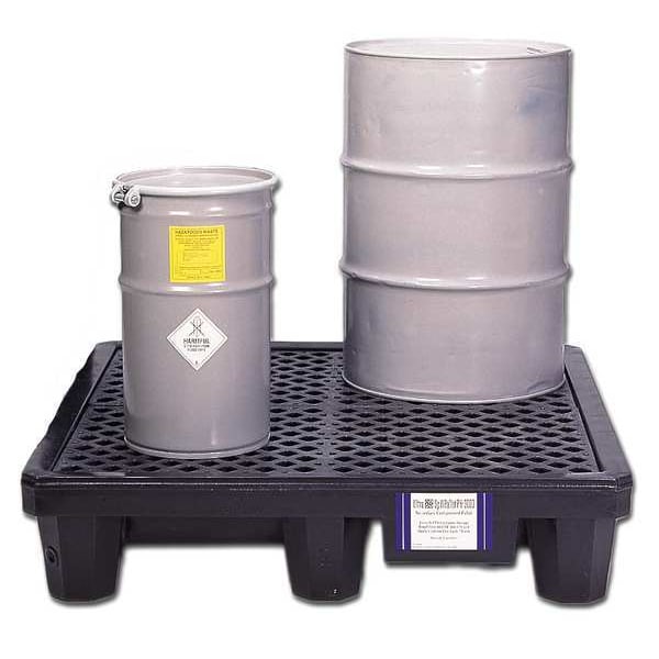 Ultratech Spill Pallet, 66 gal Spill Capacity, 4 Drums, 3,000 lb Load Capacity, Polyethylene - 1113
