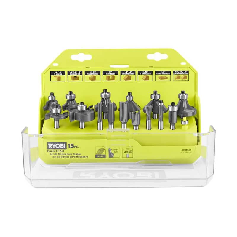 Juego de brocas de carburo de RYOBI para enrutador con mango (30 piezas) - A25R151-A25R151