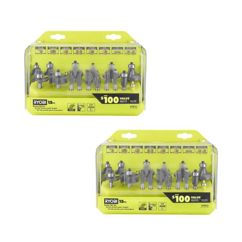 Juego de brocas de carburo de RYOBI para enrutador con mango (30 piezas) - A25R151-A25R151