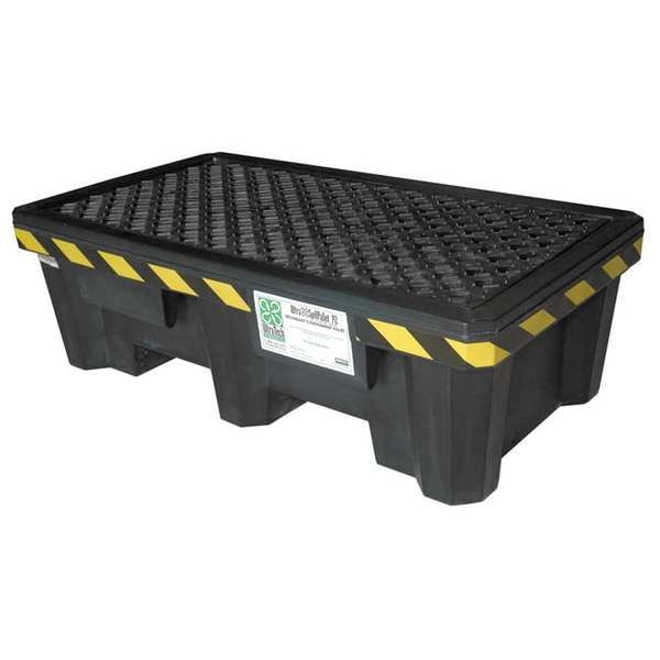 Ultratech Spill Pallet, 66 gal Spill Capacity, 2 Drums, 1,500 lb Load Capacity, Polyethylene - 2504