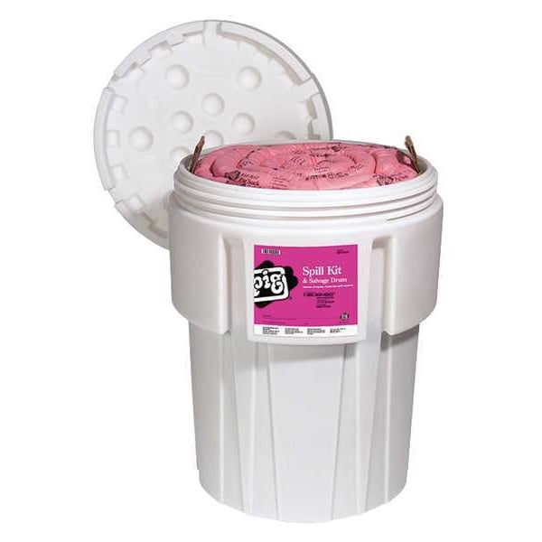 Pig Spill Kit, 63 gal Volume Absorbed per Kit, 95 gal Capacity, Drum, White, 120 - KIT302