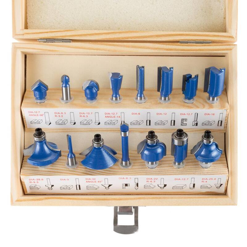 Juego de brocas para router con punta de carburo (15 piezas) - HW5500004