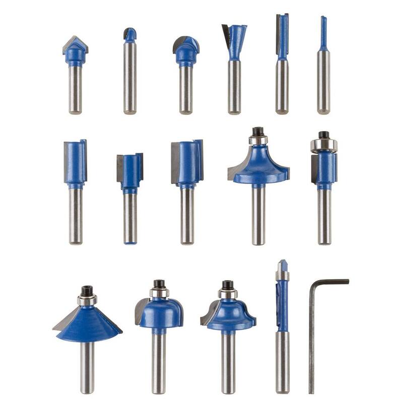 Juego de brocas para router con punta de carburo (15 piezas) - HW5500004