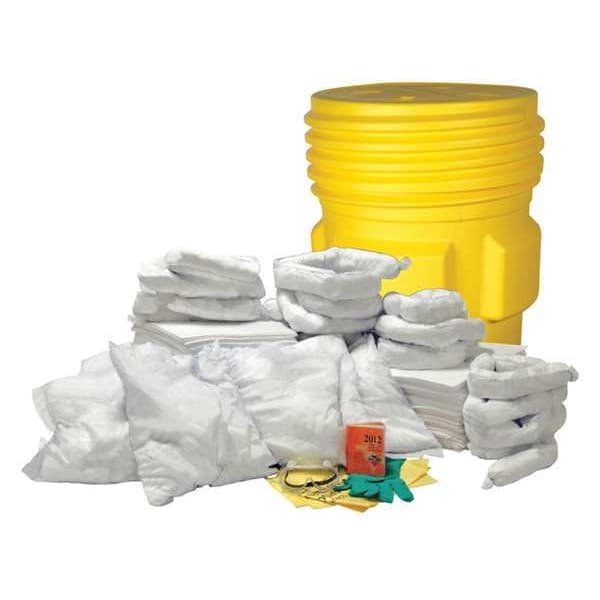 Condor Spill Kit, 67 gal Volume Absorbed per Kit, 95 gal Capacity, Drum - 35ZT04