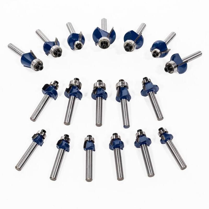 Juego de 80 piezas de puntas de router de carburo de tungsteno de 1/4 de pulgada de 3 hojas (80 piezas) - 32201-H