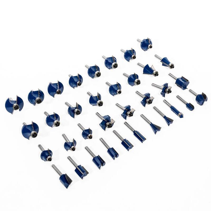 Juego de 80 piezas de puntas de router de carburo de tungsteno de 1/4 de pulgada de 3 hojas (80 piezas) - 32201-H