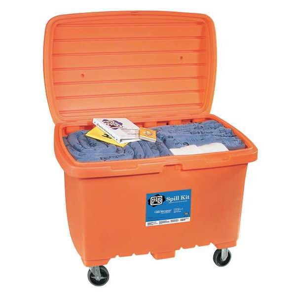 Pig Spill Kit, 76 gal Volume Absorbed per Kit, Not Applicable Capacity, Chest, Orange, 330 - KIT279-OR