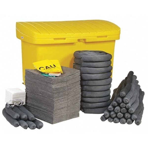 Spilltech Spill Kit, 103 gal Volume Absorbed per Kit, 110 gal Capacity, Cart, Yellow, 330 - SPKU-CART5