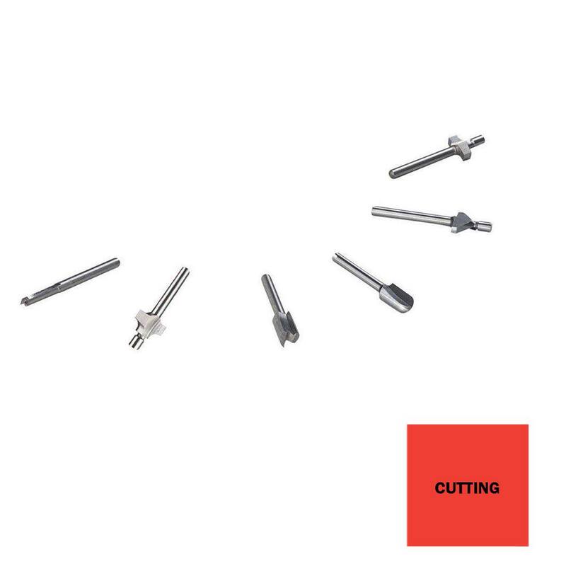 Juego de brocas de enrutador de acero para herramienta rotativa Dremel para materiales blandos y madera (6 piezas) - 692