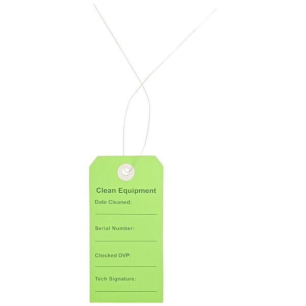 Elkay Plastics 2-5/16 x 4-3/4 Clean Equipment Tag, Green, 500PK - TCEG